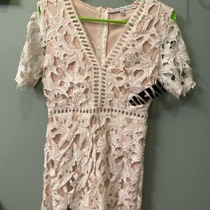 Off white lace romper NWT